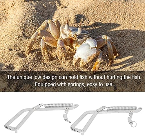 Acouto 2 Pcs Seafood Grabber Stainless Steel Fishing Tools for and Predatory Fish with Ergonomic Design