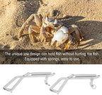 Acouto 2 Pcs Seafood Grabber Stainless Steel Fishing Tools for and Predatory Fish with Ergonomic Design