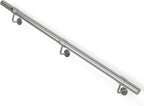 6 Ft Industrial Metal Stairs Handrail Kit, Sturdy Wall Mount 304 Stainless Steel Hand Rail, Indoor Outdoor Stair Railing Wood Concrete Brick Wall,1.65 in Round Pipe Grab Bar, Silver