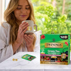 Twinings Green Tea with Pomegranate, Raspberry, & Strawberry Individually Wrapped Bags, 100 Count (Pack of 1), Caffeinated, Enjoy Hot or Iced, 100 Teabags