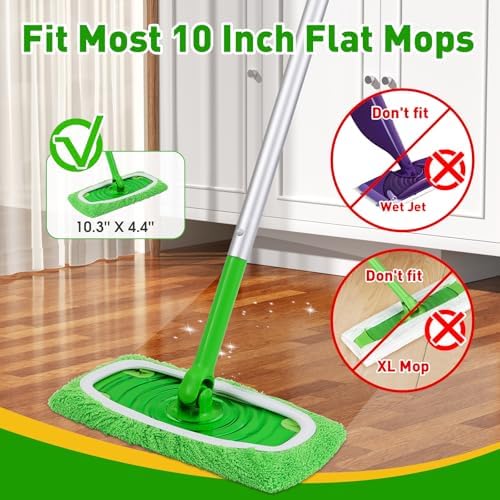 12Pcs Reusable Microfiber Mop Pads Compatible with Sweeper Mops,Dry Sweeping Cloths & Wet Mopping Pads Refills,Washable Mop Pads for Floor Cleaning