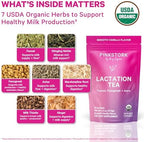 Pink Stork Organic Lactation Tea – Fenugreek, Fennel, Milk Thistle + More – Support for Breastfeeding, Pumping, Hydration, Milk Flow – Smooth Vanilla – 15 Sachets, Caffeine-Free