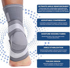 NeoTech Care Adjustable Ankle Support Brace (Gray, Size L, 1 Pair)