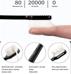 BREVI Nordic-Inspired Premium Nano Toothbrush - Extra Soft with 20000 Soft Bristles, Micro Fur Manual Toothbrush for Sensitive Gums and Teeth (Black+white)