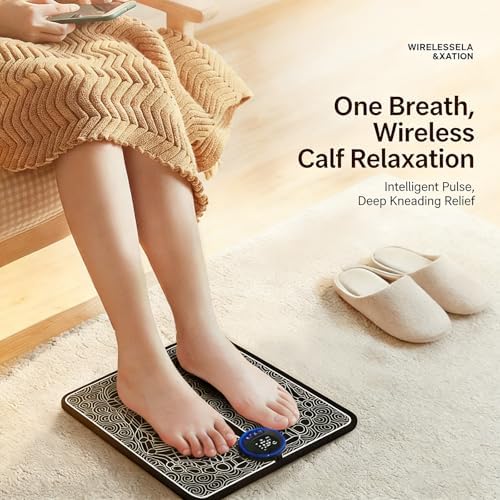 EMS Foot Massager Mat, Portable Foot Massager, There are 8 Modes and 19 Gears Available