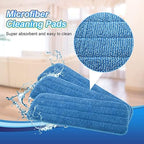 3 Pack Microfiber Mop Pads Replacement for Wet/Dry Mop Floor Cleaning Reusable Mop Pads Refills for Spray Floor Mops Compatible with Bona Floor Care System and Any Microfiber Flat Spray Mop