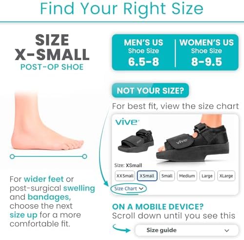 Vive Offloading Post-Op Shoe - Forefront Wedge Boot for Broken Toe Injury - Non Weight Bearing Medical Recovery for Foot Surgery, Hammer Toes, Bunion, Feet Pain - Walking Orthopedic (X-Small)