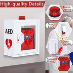 NLShan Wall-Mounted AED Cabinet: Steel Defibrillator Storage Case with Alarm & Handle - Fits Zoll/Cardiac Science/Physio-Control All aed Brands (14.2" Wx7.9 Dx15.8 H)