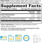 NATURE'S LIFE Renewing Magnesium Malate 400 mg - Bioavailable Magnesium Complex - Bound with Malic Acid for Bones, Muscles, Nerve Function and Heart Health Support - 60-Day Guarantee, 125 Servings