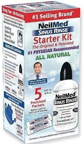 NeilMed Sinus Rinse Starter Kit, 8 Fl Oz, Pack of 2