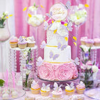 21 Pieces Butterfly Cake Toppers With Happy Birthday Cake Toppers 3D Pink Gold Butterfly Cake Decorations for Girls Women's Birthday Party Wedding Cake Decor Baby Shower (Purple)