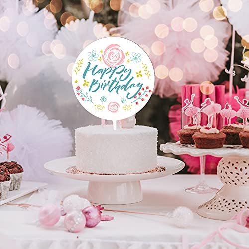 Jetec 2 Pieces 5 Inch Acrylic Cake Topper Blank Round Clear DIY Birthday Cake Topper for Personalized Custom Wedding, Birthday Festival Party Decorations