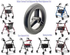 Rollator walker replacement 6 inch rear wheel,Rollator rear Wheel Assembly,6 inch solid wheel, 6" 3 rib Caster Wheel,rollator walker accessories,Universal parts,MDS86825SLRW,Set of 2,Black.