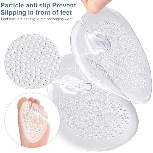 ericotry 3 Pairs Transparent Flip Flop Gel Inserts Thong Sandal Toe Protectors Self-Adhesive Non-Slip Forefront Footpads Toe Guards Cushions
