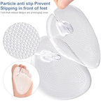3 Pairs Transparent Silicone Gel Thong Sandal Forefoot Insoles Flip Flops Slippers Cushion Inserts Grip Pad Non Slip Self-Adhesive with Toe Protectors for Men and Women