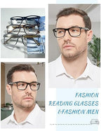 OCCI CHIARI Reading Glasses Men Fashion Rectangle Readers(1.0 1.25 1.5 1.75 2.0 2.25 2.5 2.75 3.0 3.5 4.0 5.0 6.0)