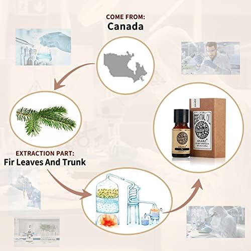 AKARZ Fir Essential Oil Natural Organic Pure Premium Therapeutic Fir Oil for Skin Body Hair Care,Diffuser, Candle,Soap,Making, DIY,Massage Aroma 0.34 Fl Oz (10ml)