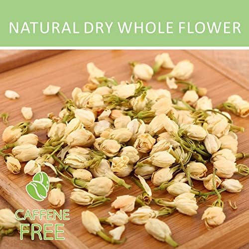 Goofoo Dried Jasmine Flower Buds Petals Decaffeinated Floral Chinese National Tea 100% Natural Pure NonToxic, Ideal for Gift, 1.2 oz