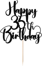 Happy Birthday 35th Cake Topper，Men/Women 35th Birthday,35th Anniversary Party Cake Topper Decorations/Dinner Party Decorations (35)
