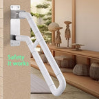 Stair Railing Indoor Modern Wall Mount Foldable Handrail Grab Bars for Shower Hand Rail Stair Handle Bar Banister Rail Indoor & Outdoor Steps Corrider Corner Handrail White L29.5''