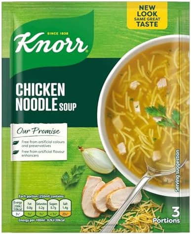 Knorr Chicken Noodle Soup Mix 43g, Pack of 3 (3x1.52oz), No Artificial Colors or Preservatives
