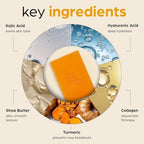 artnaturals Kojic Acid, Turmeric Dark Spot Remover Soap Bars with Vitamin C, Retinol, Collagen & Shea Butter - Original Japanese Complex Infused with Hyaluronic Acid - Includes African Net Sponge, 2 Pack