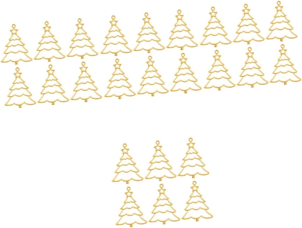ABOOFAN 40 pcs christmas pendant charms christmas charms jewelry making Preserve color christmas tree crafts