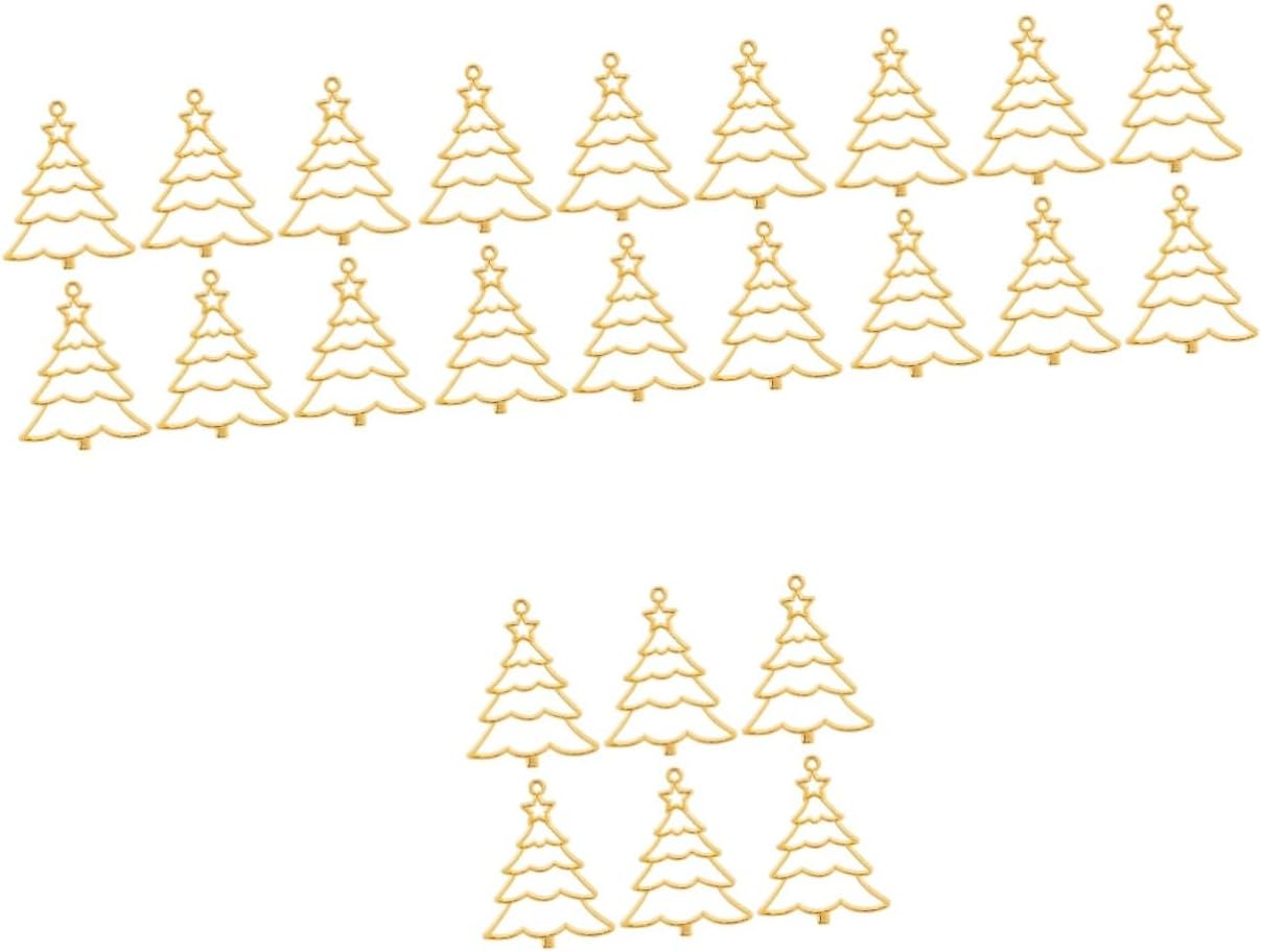 ABOOFAN 40 pcs christmas pendant charms christmas charms jewelry making Preserve color christmas tree crafts