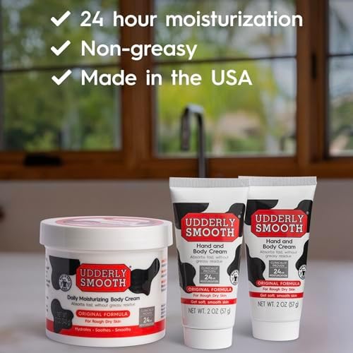 UDDERLY SMOOTH NonGreasy Hand and Body Moisturizer Cream Bundle 1 Kit, 3 Count
