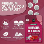 FGO Organic Hibiscus Tea, 100 Count, Eco-Conscious Tea Bags, Caffeine Free, Packaging May Vary (Pack of 1)