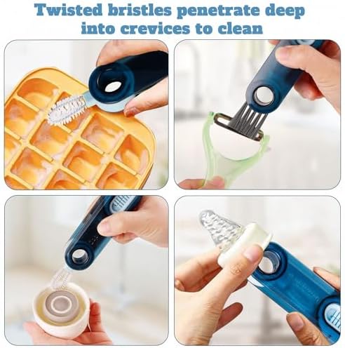 OxiTa 3 in 1 Cup Lid Gap Cleaning Brush Set (3Pcs), Multifunctional Insulation Bottle Cleaning Tools, Multipurpose Bottle Gap Cleaner Brush, Water Bottle Cleaner Brush,Home Kitchen Cleaning Tools