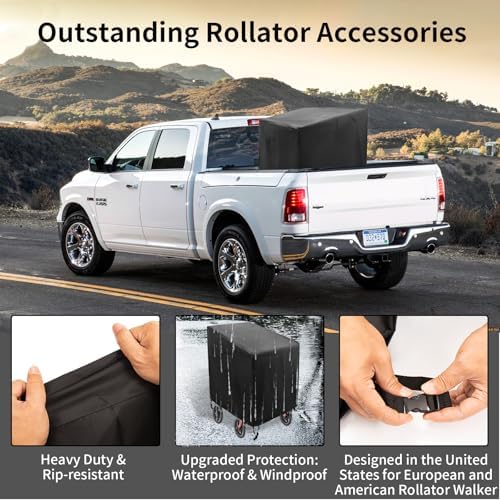 Rollator Walker Cover,Waterproof Wheelchair Cover for Seniors,Universal Adjustable Dustproof Protective Cover for Rolling Rollator Walker with Wheels and Seat, Walker Accessories