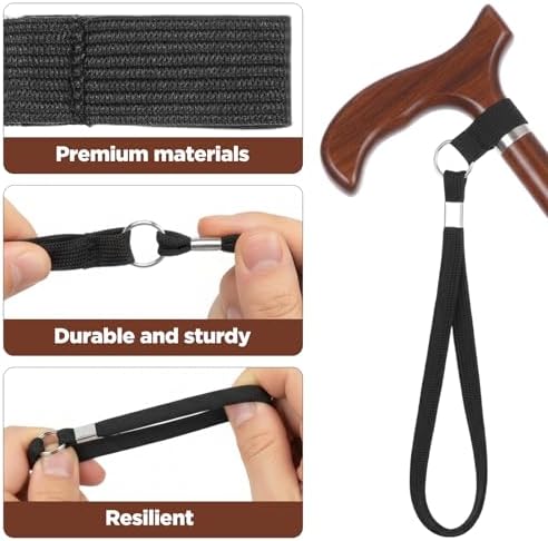 4pcs Climbing Stick Straps Replacement Adjustable Walking Stick Wrist Straps Heavy Duty Cane And Crutch Strap Leash For Seniors Rehab Mobility Aid Use Universal Fit For Canes Crutches Walkers