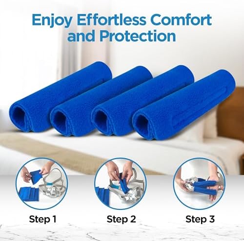 resplabs CPAP Strap Covers | Compatible with Most Full Face and Nasal CPAP Mask Headgear | Universal | 4 Pack