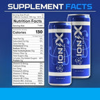 Nootropic Energy Drink - ionix Nootropic Drink to Boost Focus and Mood with Natural Green Tea Caffeine, Vitamins & Prebiotic for Gut Health, Pure Cane Sugar & L-Theanine - 12 fl oz Cans (Pack of 12)