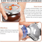 Jar Bottle Can Opener for Seniors Arthritis Weak Hands-Easy Twist Off Small Caps (0.6"-2.7"), Pop Top & Pull Tab Seals,Patent Unique Portable Multifunction Gadget for Elderly/Women/Men (Silver)