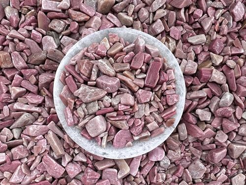 WHOLESALE Natural Semi Tumbled Pink Opal Gemstone Chips, Crushed Mini Pink Opal Crystals, Undrilled Crystal Chips (Pink Opal, 0.5 Pound)