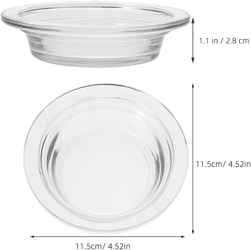2Pcs 4.5in Wax Warmer Replacement Dish, Glass Heating & Melting Plate for Electric Oil Tart Burner, Candle Melter Lamp Aromatherapy Tray Bowl, Diffuser Dishes for Home, Office Meditation