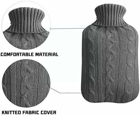 hot Water Bottle Hot Water Bottle Knitted Cover Hot Water Packs Case Cold-Proof Warm Hot Water Bottle Pouch Knitted Cover Removable hot Water Bag (Color : C) (B)