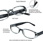 VisionGlobal 4 Pairs Reading Glasses with Spring Hinge, Blue Light Blocking Glasses for Women/Men (4 Color,+2.50 Magnification)
