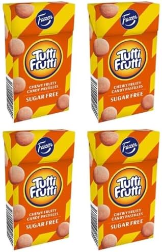 Fazer Tutti Frutti sugar free Pastilles 4 Box of 40g 5.6oz