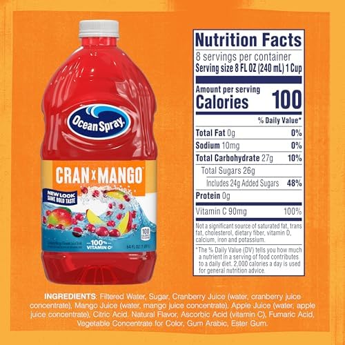 Ocean Spray® Cran-Mango™ Cranberry Mango Juice Drink, 64 Fl Oz Bottle (Pack of 2)