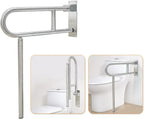 Flip Up Grab Bars for Bathroom Toilet Rails Handicap Grab Bars Shower Safety Hand Rails for Elderly Bathtub Grab Bar Tub Handicapped Toilet Support Shower Handles Bath Rail Folding Grip Bar