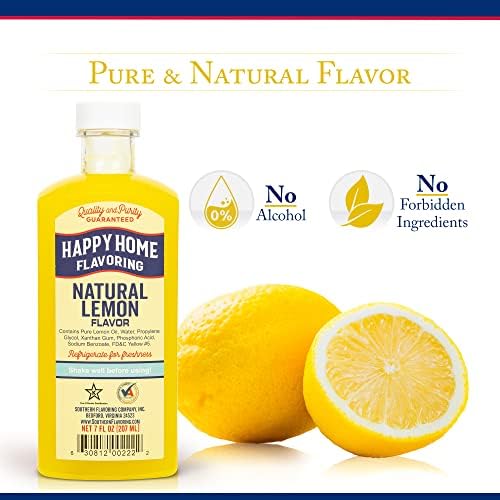 Happy Home Natural Lemon Flavor, Non-Alcoholic, Certified Kosher, 7 oz.