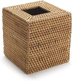 Rattan Tissue Box Cover Square, Hand Woven Wicker Tissue Holder, 5.5 x 5.5 X 5.7 inch, Natural