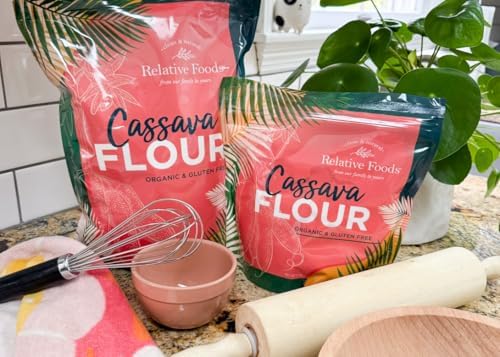Relative Foods Premium Organic Cassava Flour (2 lb) - Versatile Yuca Flour for Healthy Baking - Mild Flavor, Unique Cassava Root Flour Blend for Waffles, Biscuits, & More - Perfect Baking Flour
