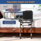 Bed Rails for Elderly Adults Safety, Foldable Bed Assist Rails for Seniors with Sensor Light & Storage Pocket, Adjustable Height, 180° One-Hand Folding Bed Side Rails Fit King Queen Full Twin