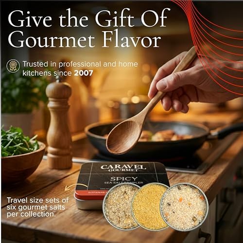 Spicy Sea Salt Sampler Set, Ghost Pepper and Habanero Salt, Give Spicy Seasoning as a Gourmet Cooking Gift, 0.5 oz x Bundle of 6 Flavored Salts