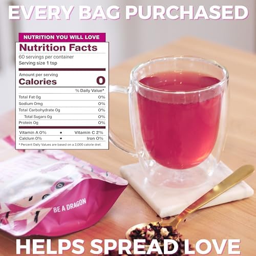 Katy’s Dragonfruit Loose Leaf Tea - Hibiscus, Dragonfruit & Pineapple - Loose Leaf Fruit Tea, Caffeine-Free, Sugar Free - Hot or Cold Brew - 30+ Cups - Woman-Owned - 3oz Pouch