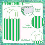 Whaline 24 Pcs Colorful Paper Gift Bag Treat Bags with Handles Stripe Scalloped Candy Goodie Bags for Party Favors Supplies